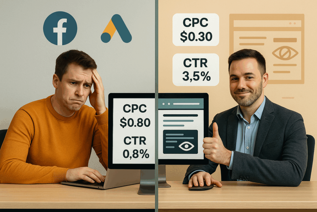"Before and after campaign results using TrafficShield cloaking."